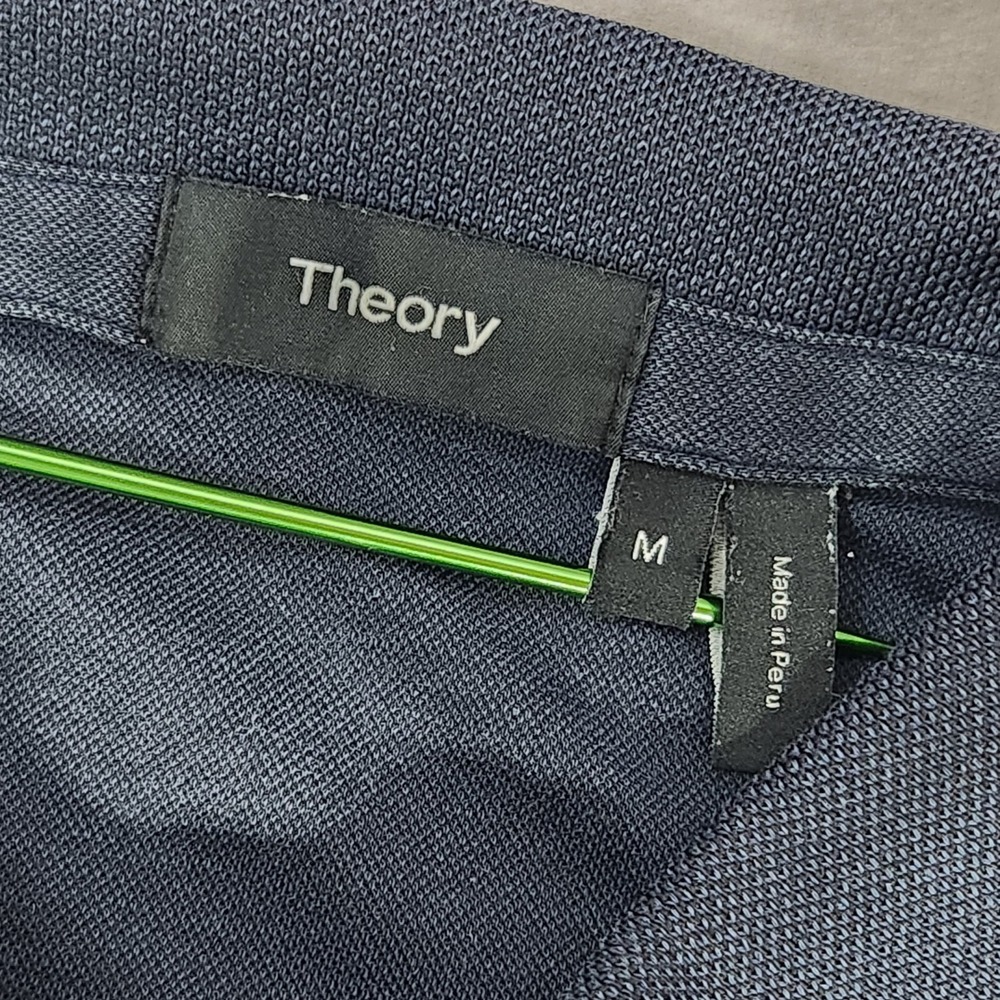 Theory Sandhurst Current Pique Polo Shirt Mens Medium Navy Blue G0694514 - Picture 2 of 7